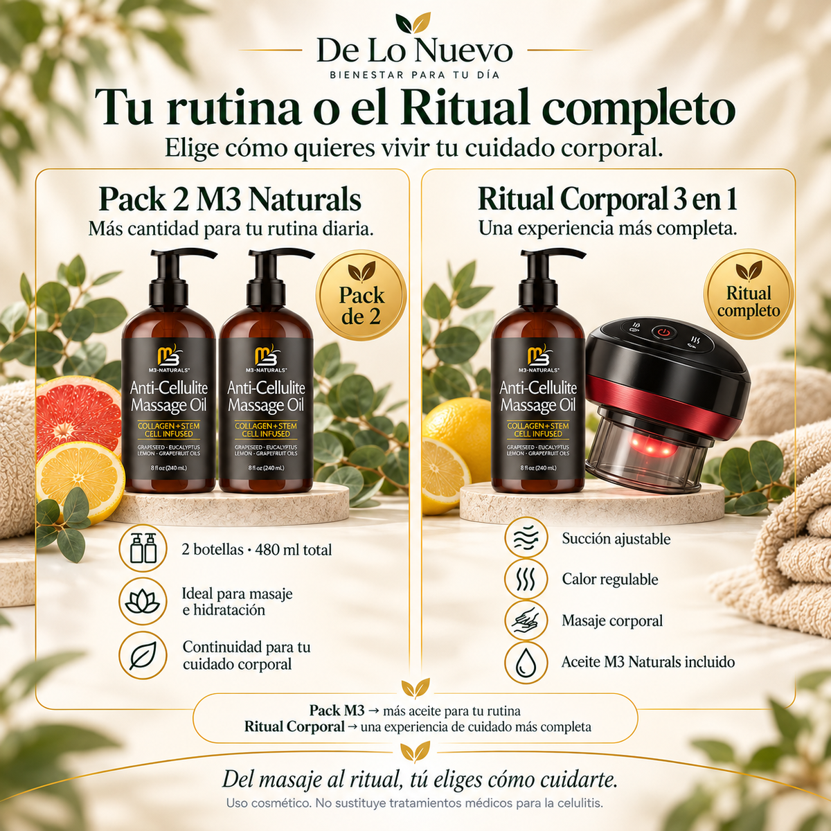 Pack de 2 Aceites Corporales M3 Naturals