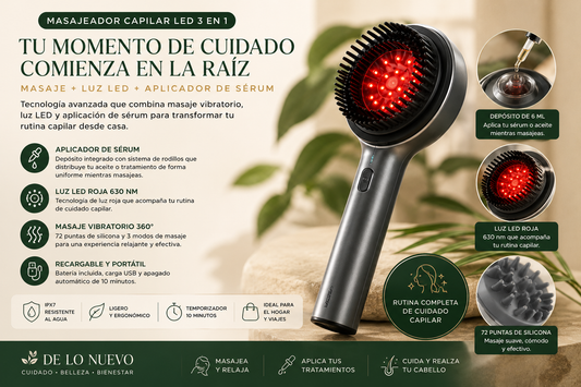 Masajeador Capilar LED 3 en 1
