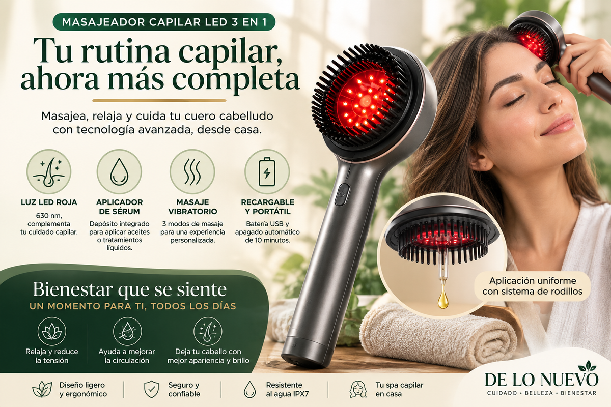 Masajeador Capilar LED 3 en 1