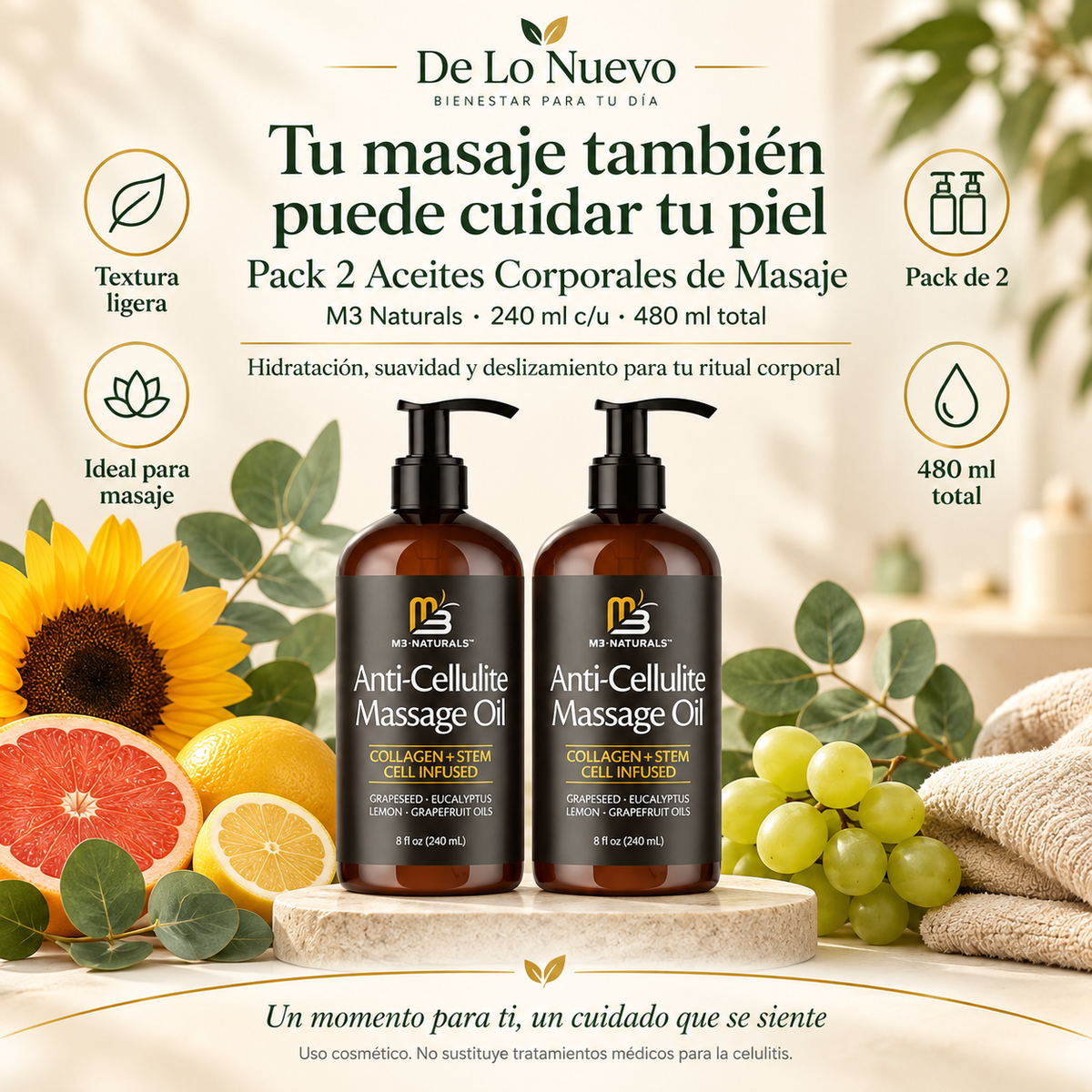Pack de 2 Aceites Corporales M3 Naturals
