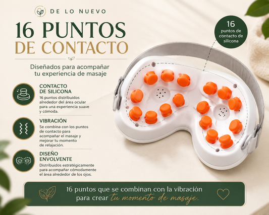 Masajeador de Ojos con Calor y Vibración 16 Puntos