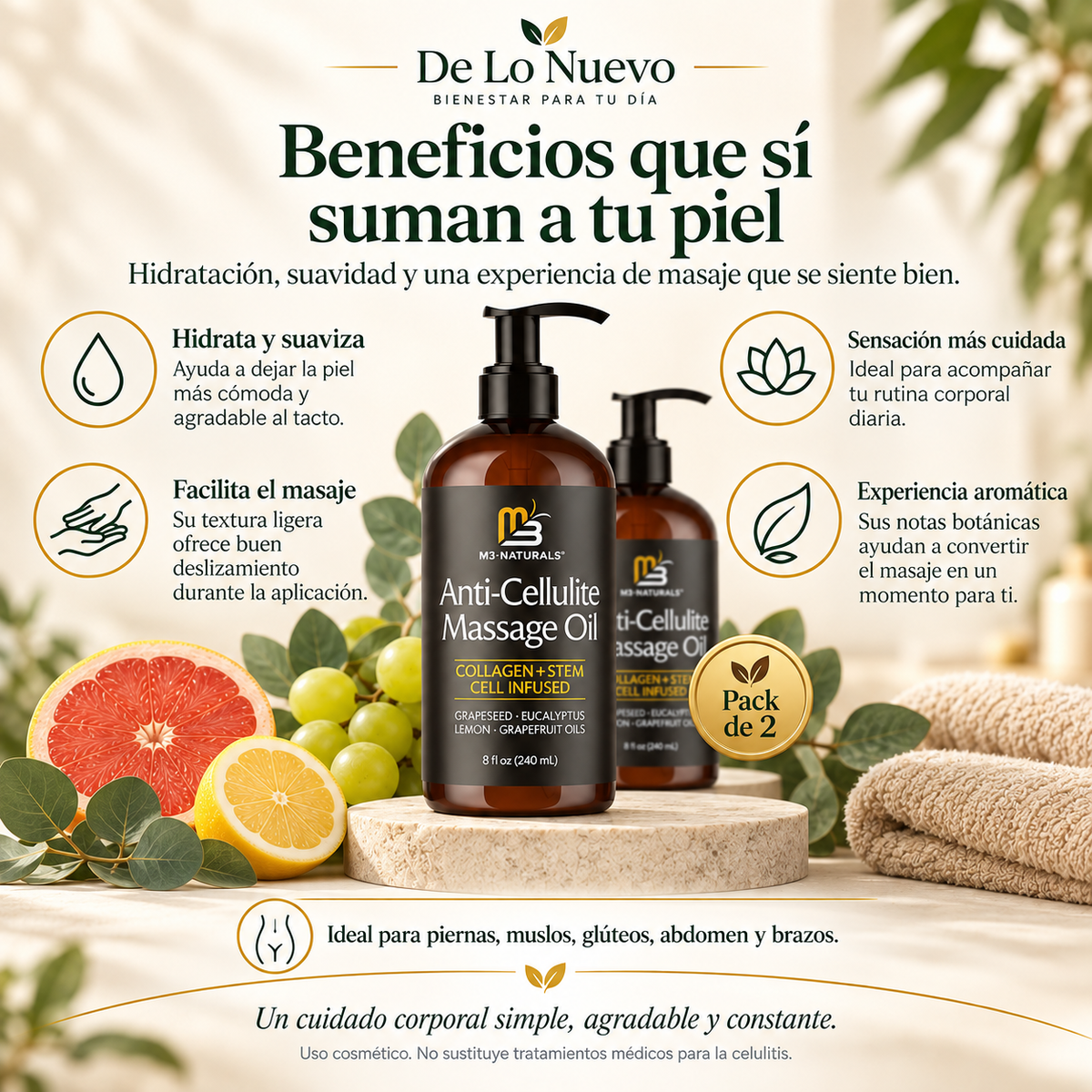 Pack de 2 Aceites Corporales M3 Naturals